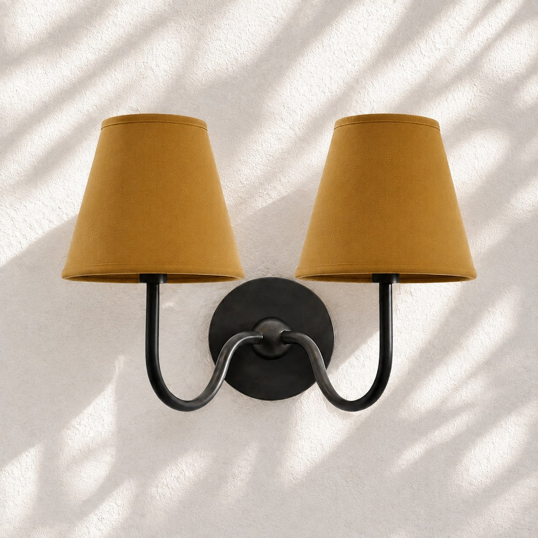 Applique murale en tissu Luvora avec abat-jour tambour - Applique plissée classique