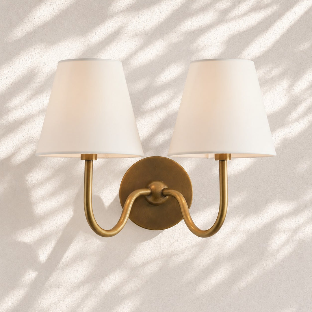 Applique murale en tissu Luvora avec abat-jour tambour - Applique plissée classique