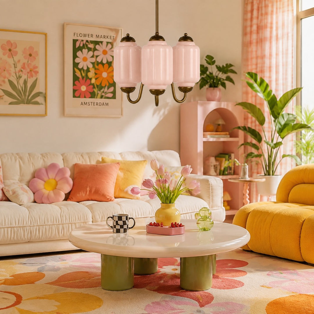 Eloise Vintage inspiriertes gewelltes Milchglas-Anhänger - modernes Akzentlicht für Küche und Schlafzimmer