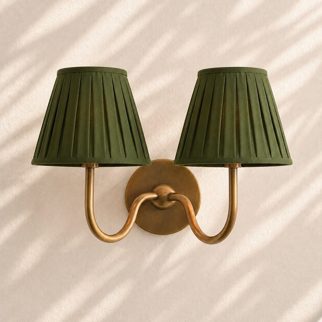 Applique murale en tissu Luvora avec abat-jour tambour - Applique plissée classique