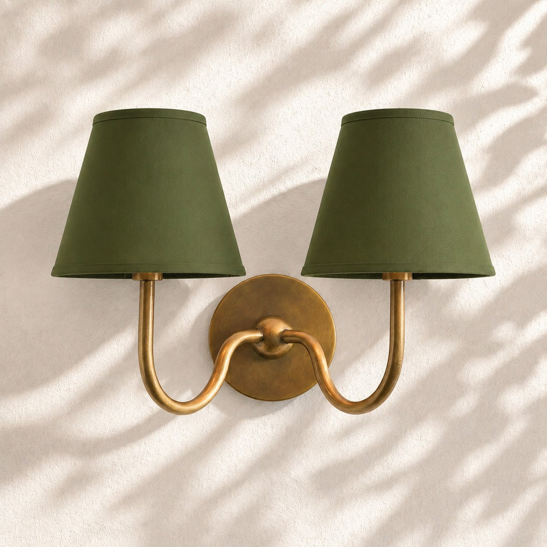 Applique murale en tissu Luvora avec abat-jour tambour - Applique plissée classique