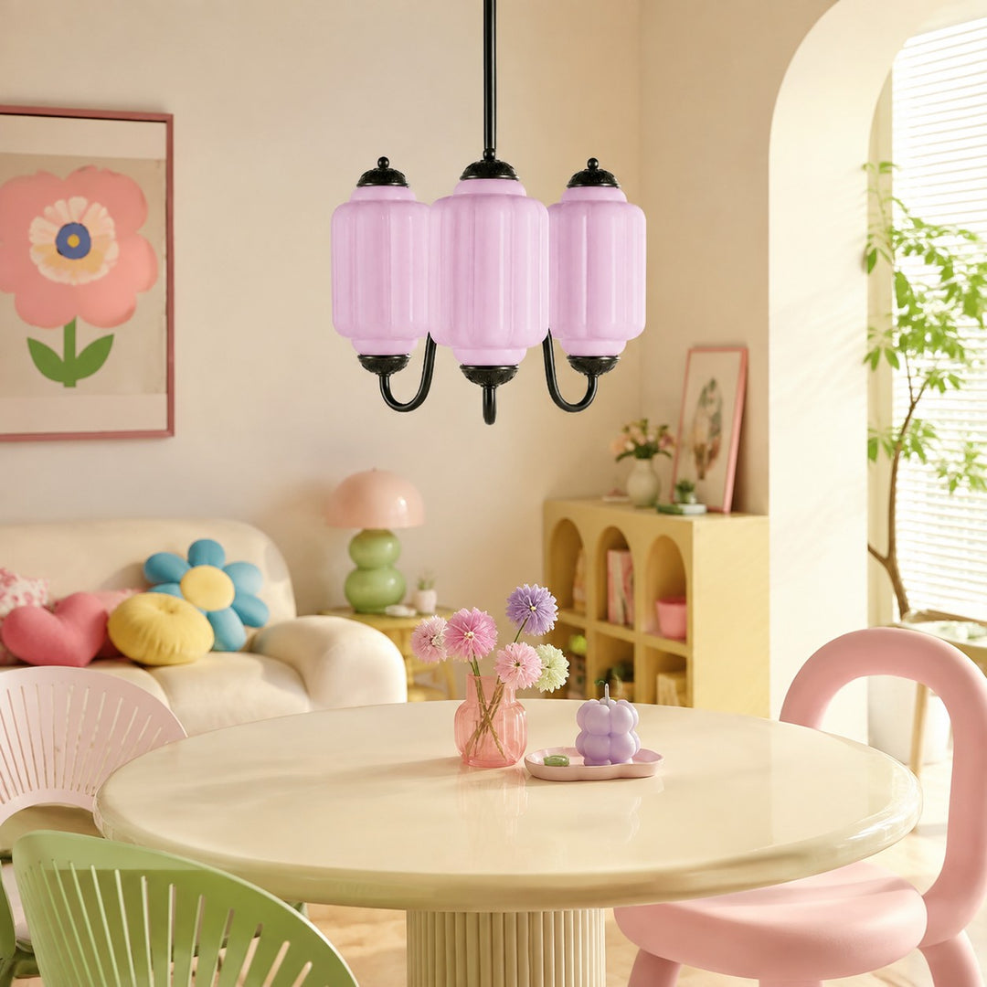 Eloise Vintage inspiriertes gewelltes Milchglas-Anhänger - modernes Akzentlicht für Küche und Schlafzimmer