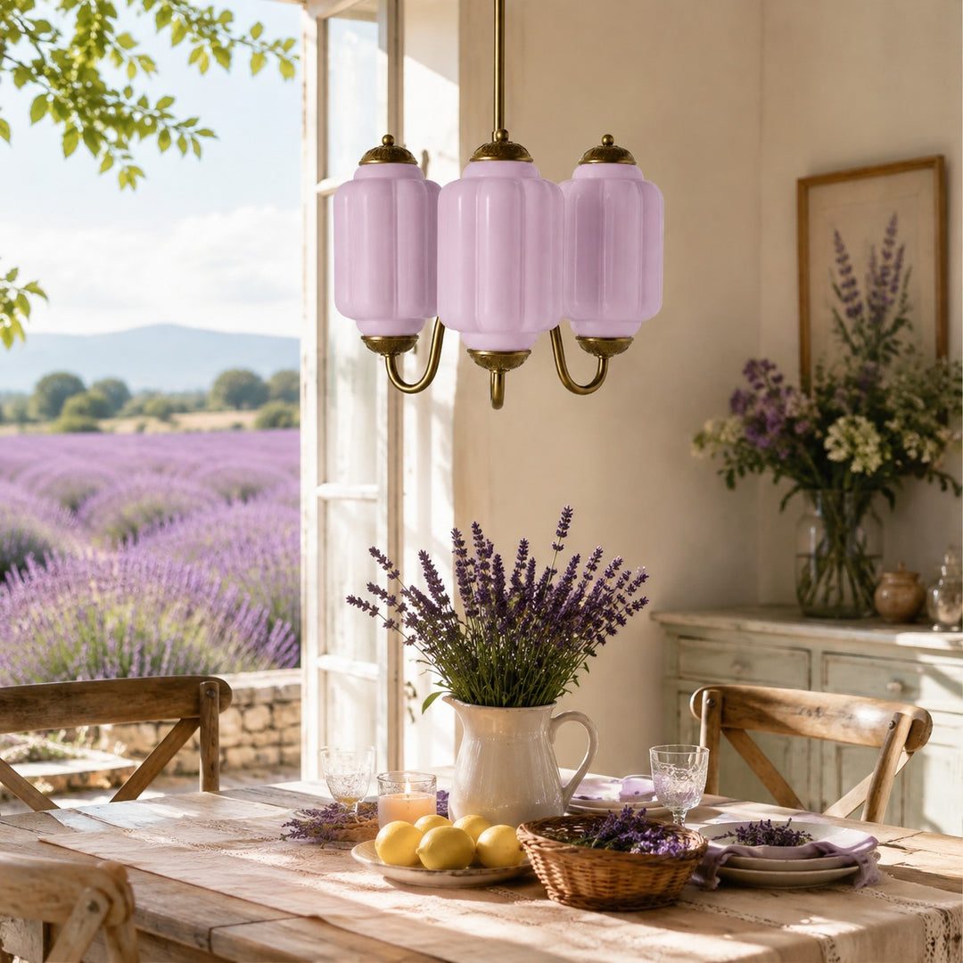 Eloise Vintage inspiriertes gewelltes Milchglas-Anhänger - modernes Akzentlicht für Küche und Schlafzimmer