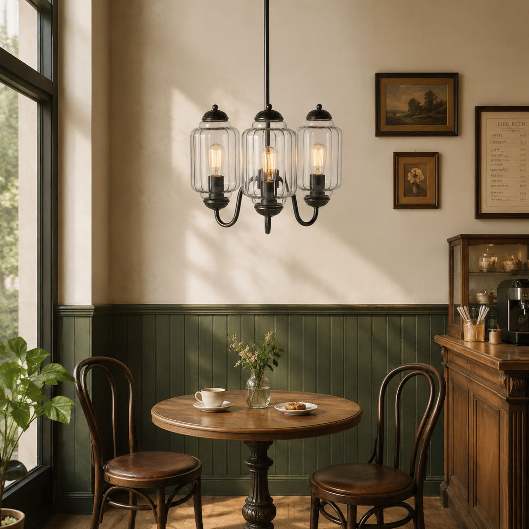 Eloise Vintage inspiriertes gewelltes Milchglas-Anhänger - modernes Akzentlicht für Küche und Schlafzimmer