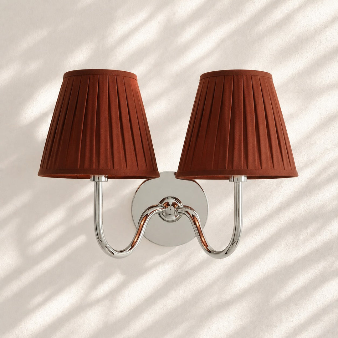 Applique murale en tissu Luvora avec abat-jour tambour - Applique plissée classique
