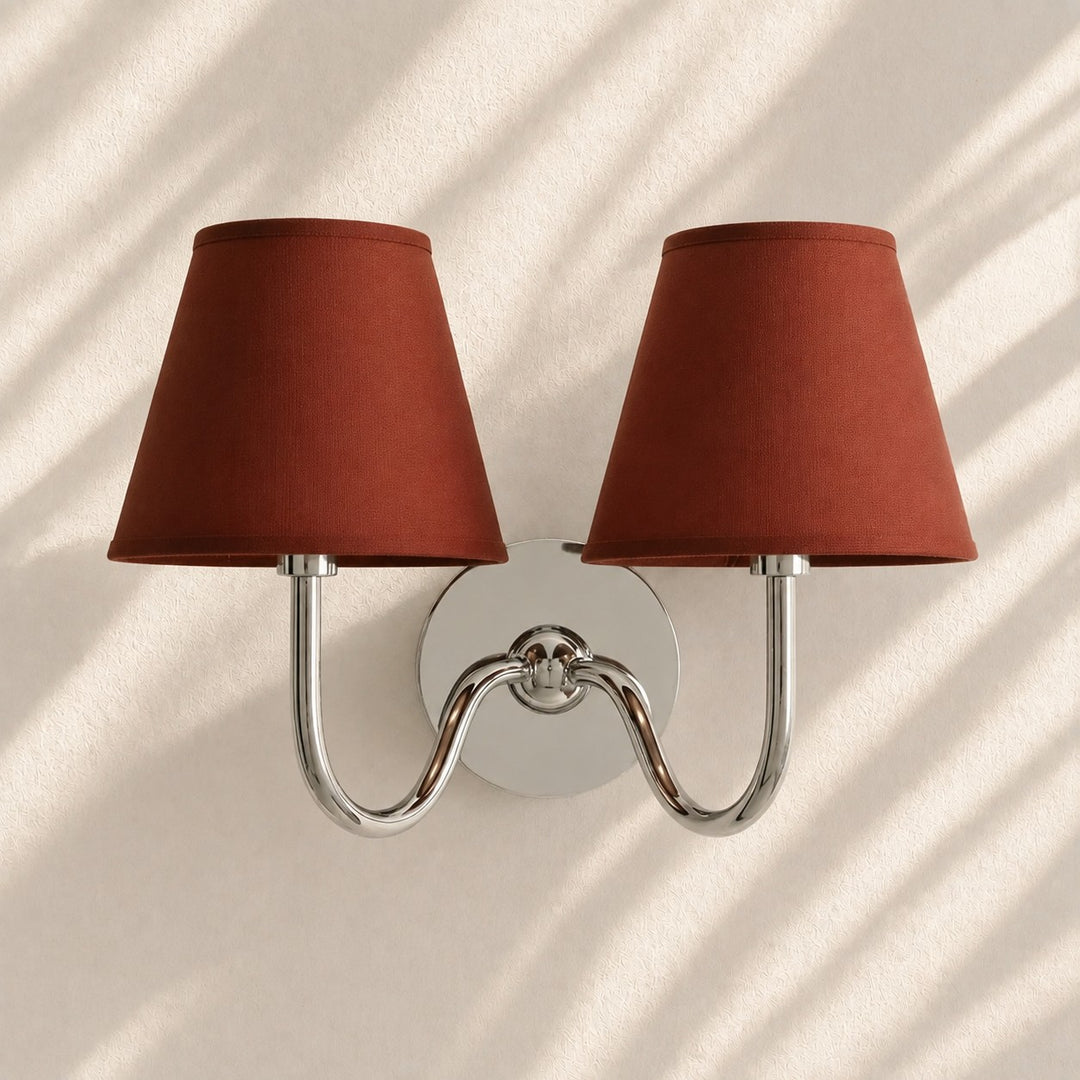 Applique murale en tissu Luvora avec abat-jour tambour - Applique plissée classique