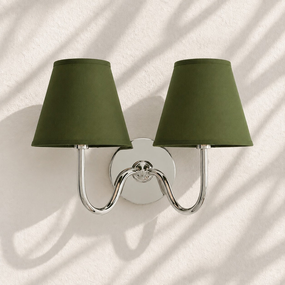 Applique murale en tissu Luvora avec abat-jour tambour - Applique plissée classique