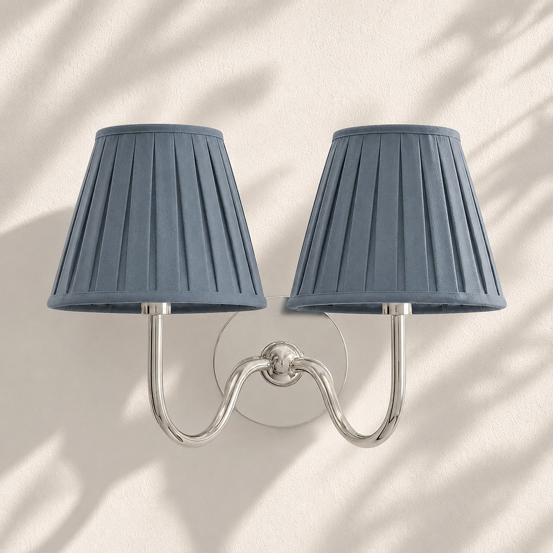 Applique murale en tissu Luvora avec abat-jour tambour - Applique plissée classique
