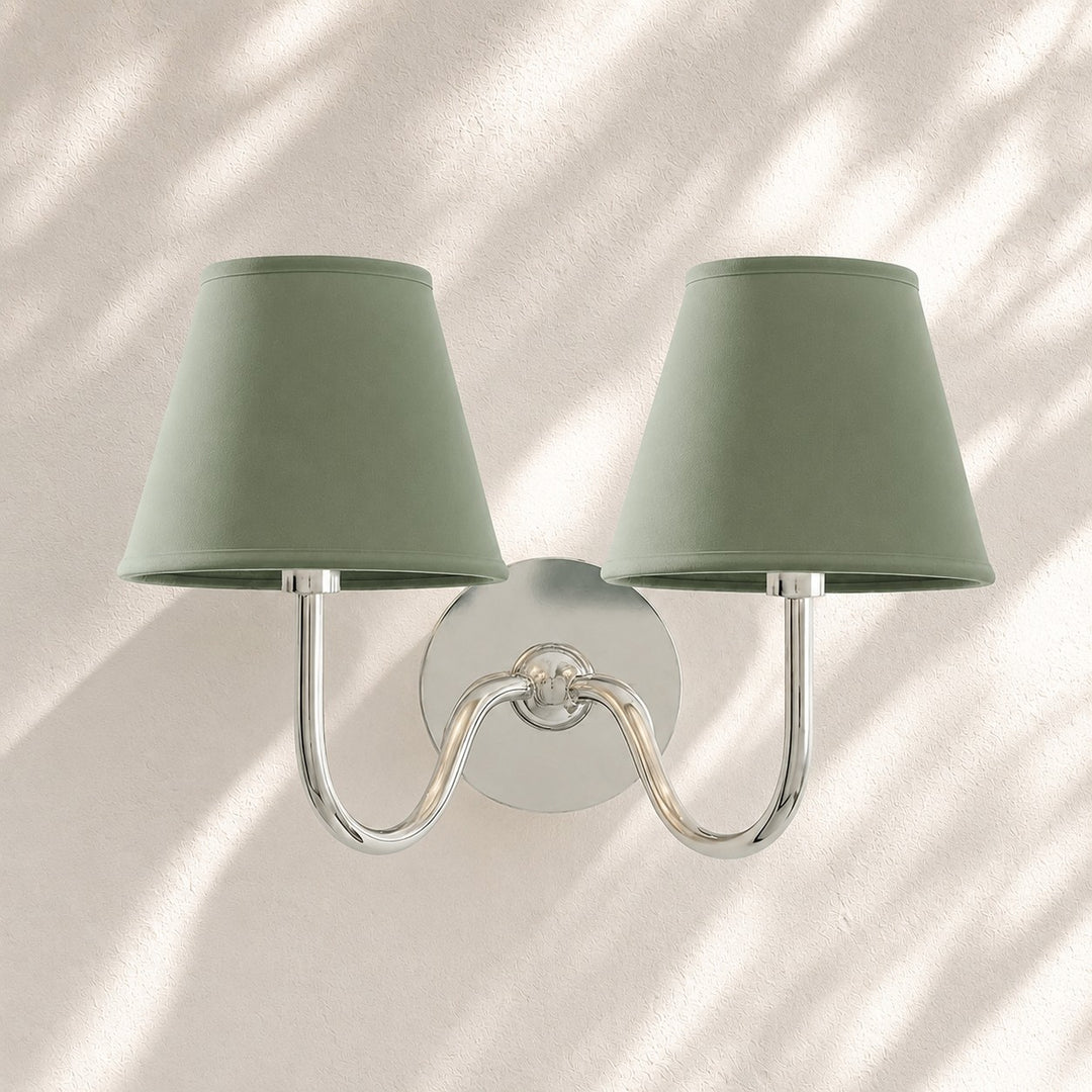 Applique murale en tissu Luvora avec abat-jour tambour - Applique plissée classique