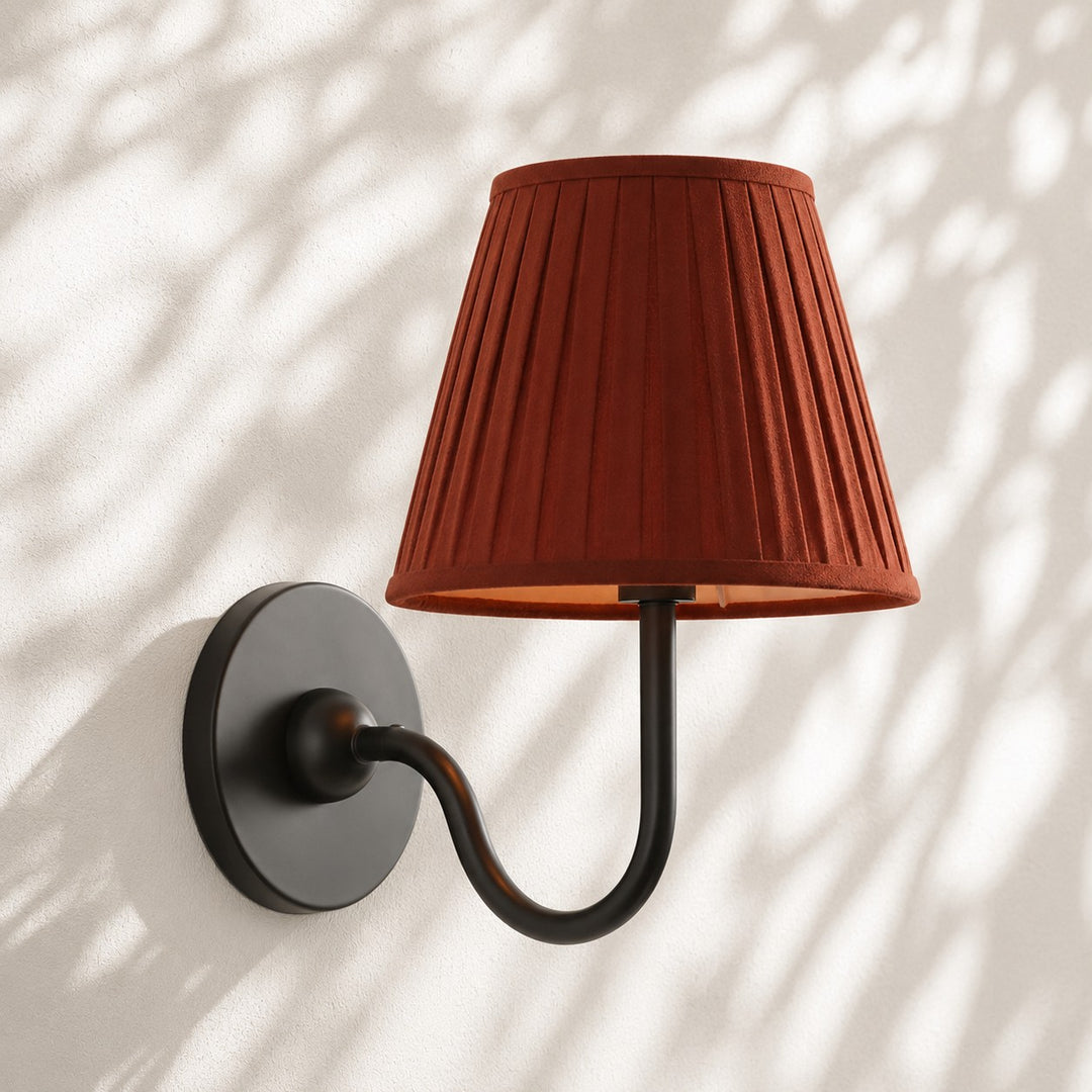 Applique murale en tissu Luvora avec abat-jour tambour - Applique plissée classique