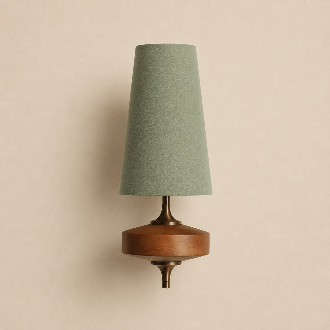 Aplique de pared Rowan Retro con pantalla de tela: iluminación clásica de tela para el dormitorio