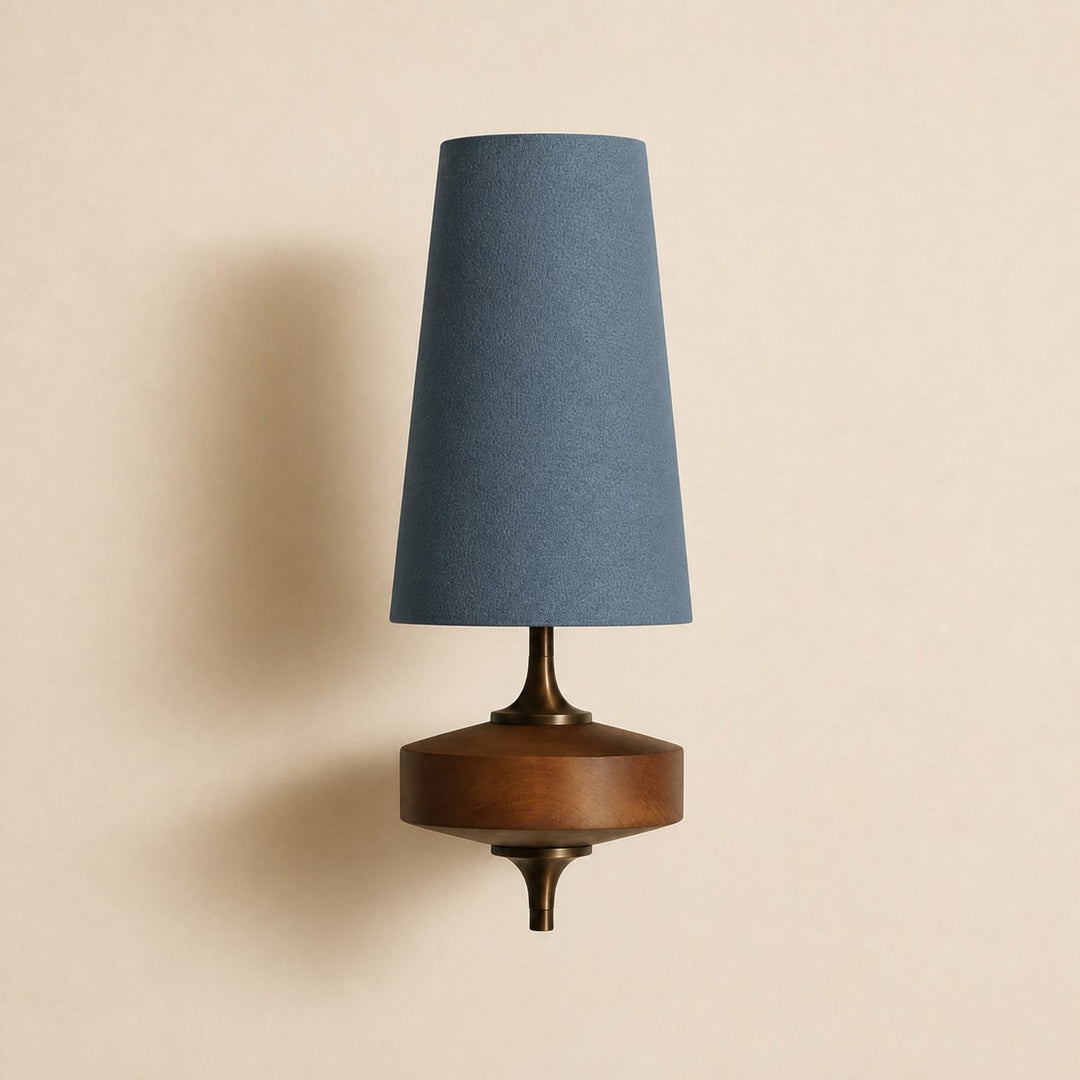 Aplique de pared Rowan Retro con pantalla de tela: iluminación clásica de tela para el dormitorio
