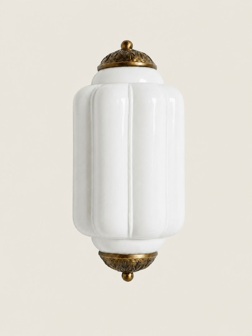Eloise Vintage Scalloped Milk Glass Wall Sconce - Modern Accent Lighting for Bathroom and Bedroom
