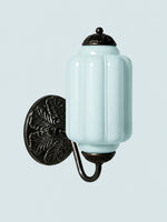 Load image into Gallery viewer, Eloise Vintage Scalloped Milk Glass Wall Sconce - Modern Accent Lighting for Bathroom and Bedroom