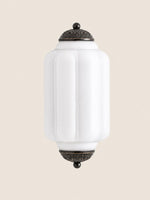 Load image into Gallery viewer, Eloise Vintage Scalloped Milk Glass Wall Sconce - Modern Accent Lighting for Bathroom and Bedroom