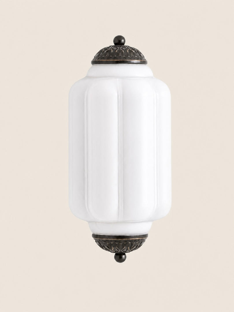 Eloise Vintage Scalloped Milk Glass Wall Sconce - Modern Accent Lighting for Bathroom and Bedroom