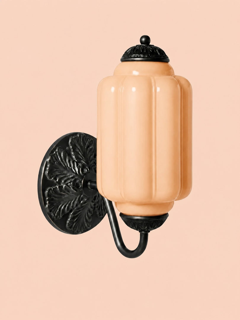 Eloise Vintage Scalloped Milk Glass Wall Sconce - Modern Accent Lighting for Bathroom and Bedroom