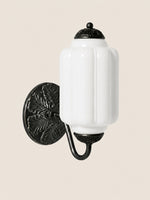 Load image into Gallery viewer, Eloise Vintage Scalloped Milk Glass Wall Sconce - Modern Accent Lighting for Bathroom and Bedroom