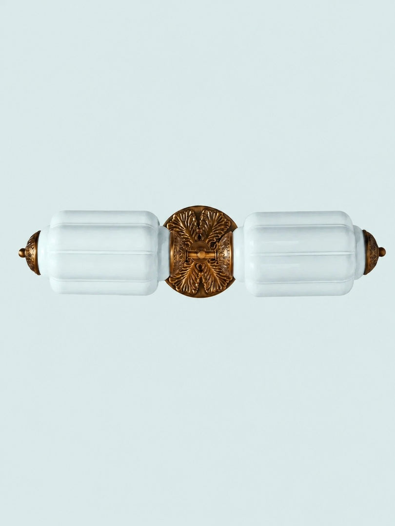 Eloise Vintage Scalloped Milk Glass Wall Sconce - Modern Accent Lighting for Bathroom and Bedroom