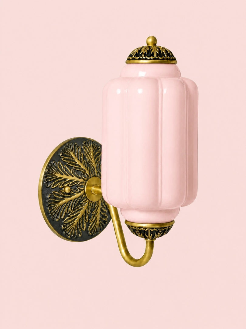 Eloise Vintage Scalloped Milk Glass Wall Sconce - Modern Accent Lighting for Bathroom and Bedroom