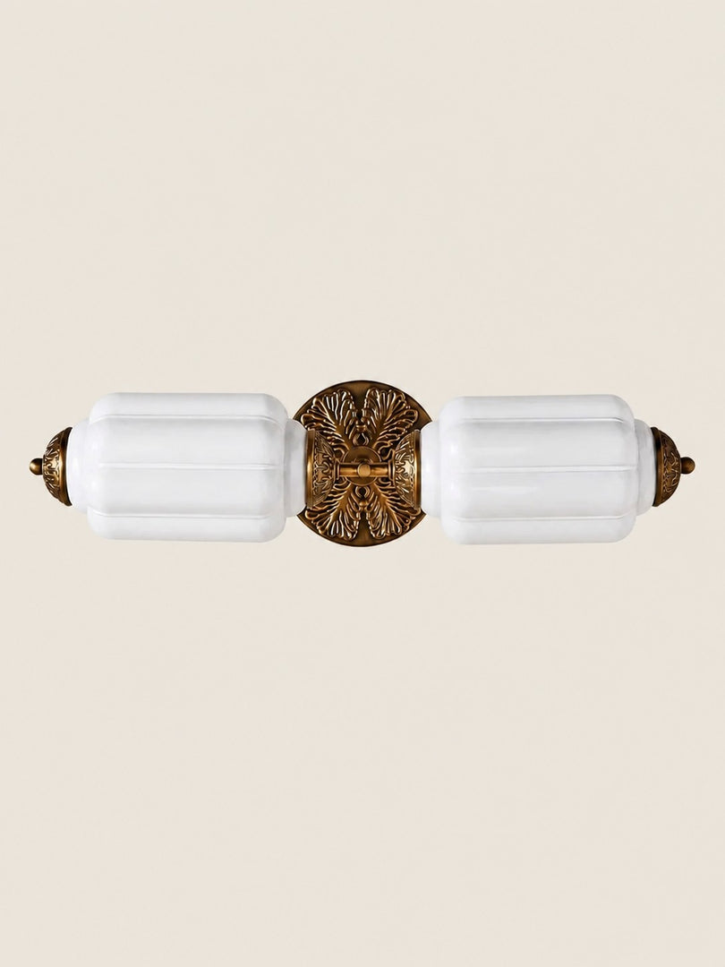 Eloise Vintage Scalloped Milk Glass Wall Sconce - Modern Accent Lighting for Bathroom and Bedroom