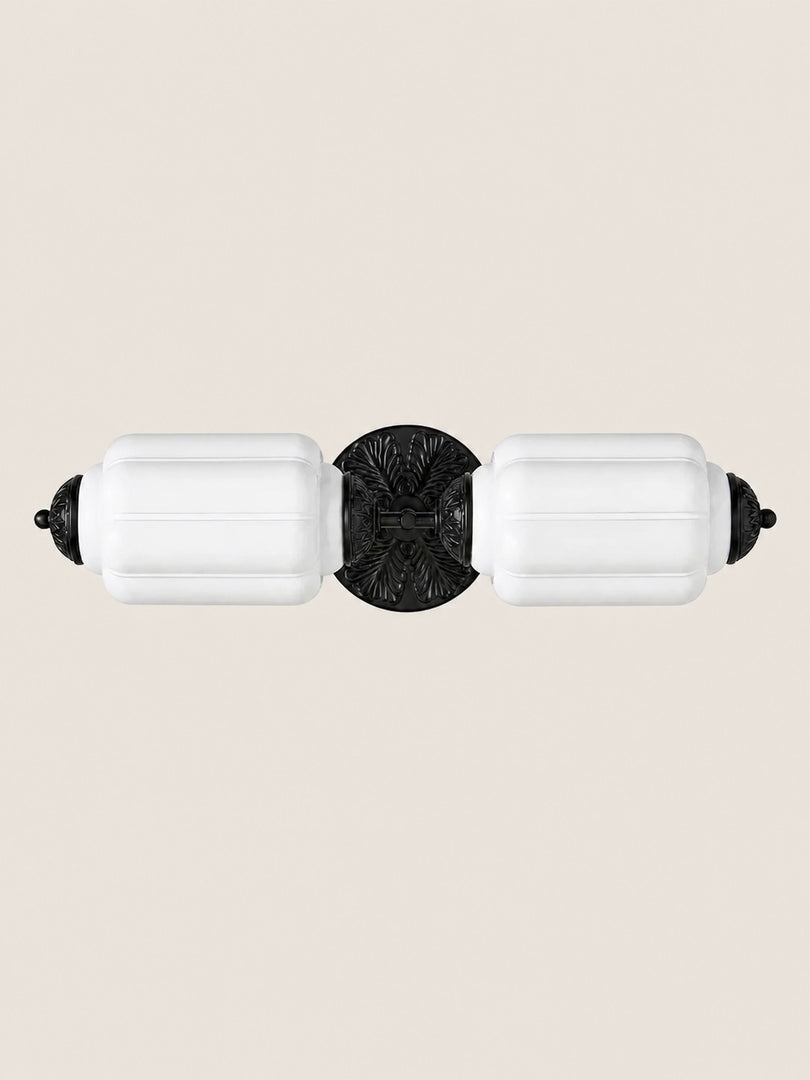 Eloise Vintage Scalloped Milk Glass Wall Sconce - Modern Accent Lighting for Bathroom and Bedroom