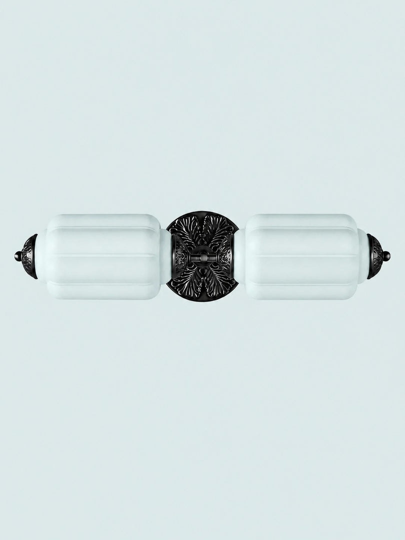 Eloise Vintage Scalloped Milk Glass Wall Sconce - Modern Accent Lighting for Bathroom and Bedroom