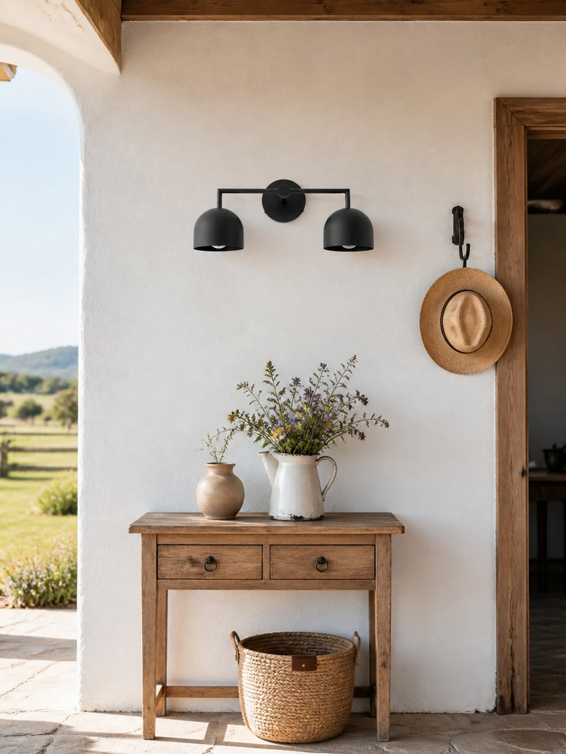 Meito Dome Bauernhaus-Wandlampe – Rustikale, bunte Badezimmer-Waschtischleuchte