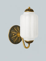 Load image into Gallery viewer, Eloise Vintage Scalloped Milk Glass Wall Sconce - Modern Accent Lighting for Bathroom and Bedroom