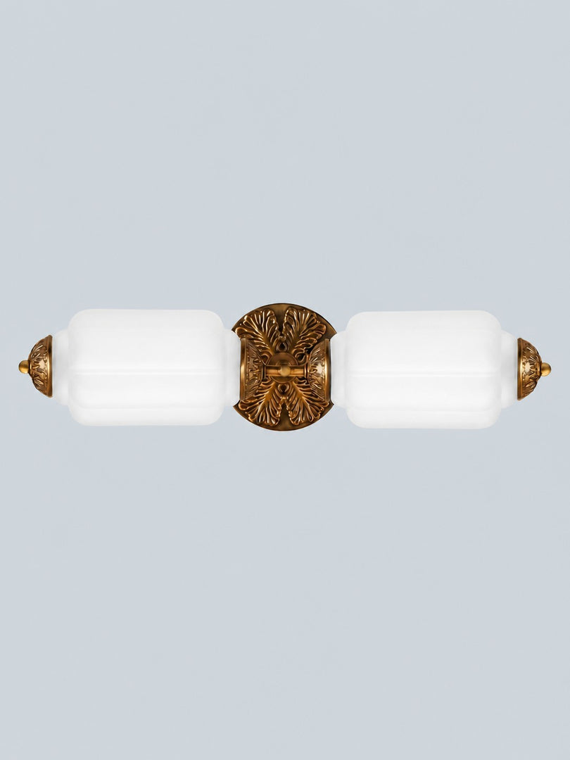 Eloise Vintage Scalloped Milk Glass Wall Sconce - Modern Accent Lighting for Bathroom and Bedroom