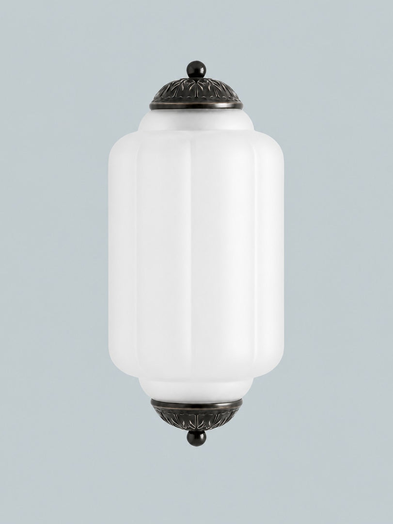 Eloise Vintage Scalloped Milk Glass Wall Sconce - Modern Accent Lighting for Bathroom and Bedroom