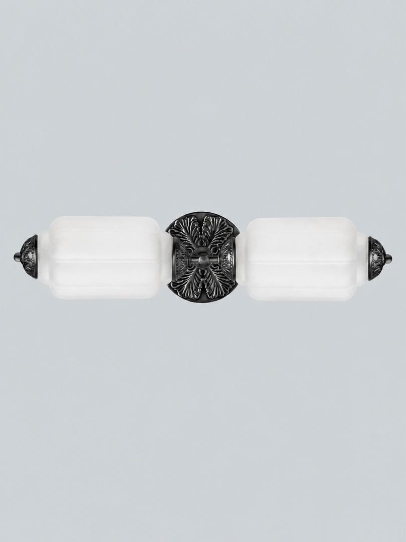 Eloise Vintage Scalloped Milk Glass Wall Sconce - Modern Accent Lighting for Bathroom and Bedroom