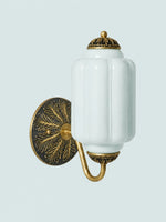 Load image into Gallery viewer, Eloise Vintage Scalloped Milk Glass Wall Sconce - Modern Accent Lighting for Bathroom and Bedroom