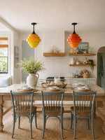 Load image into Gallery viewer, Sanenos Gradient Glass Pendant Light - Retro Geometric Design with Adjustable Downrod