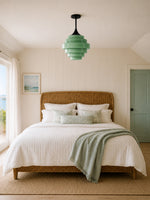 Load image into Gallery viewer, Sanenos Gradient Glass Pendant Light - Retro Geometric Design with Adjustable Downrod