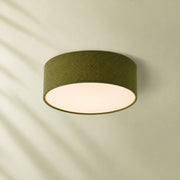Lámpara de techo empotrada Dumora Drum - Pantalla de lino, elegancia moderna