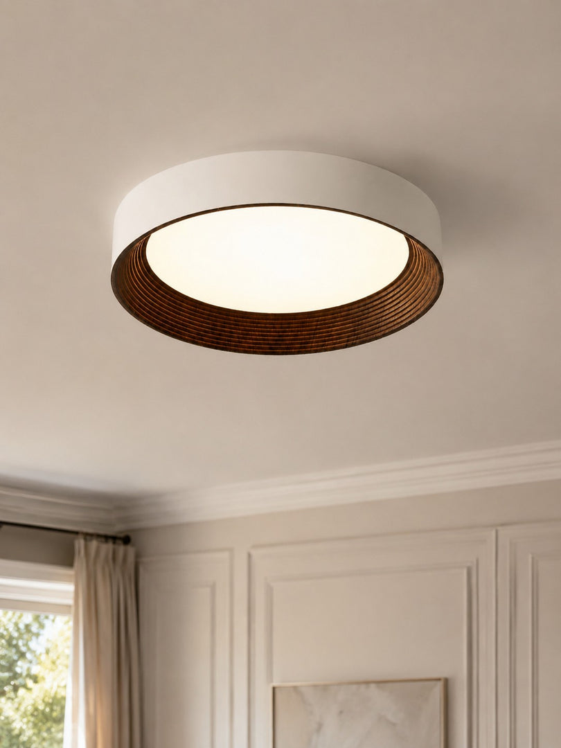 Plafonnier rond minimaliste Crelina - Luminaire fin et discret, idéal pour les chambres ou les appartements