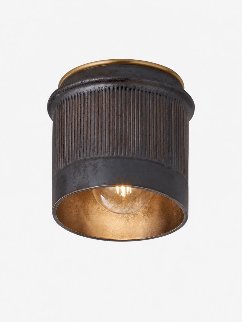 Velara Vintage Industrial Flush Mount Ceiling Light - Rustic Black Metal Design Perfect for Bedroom or Dining Room