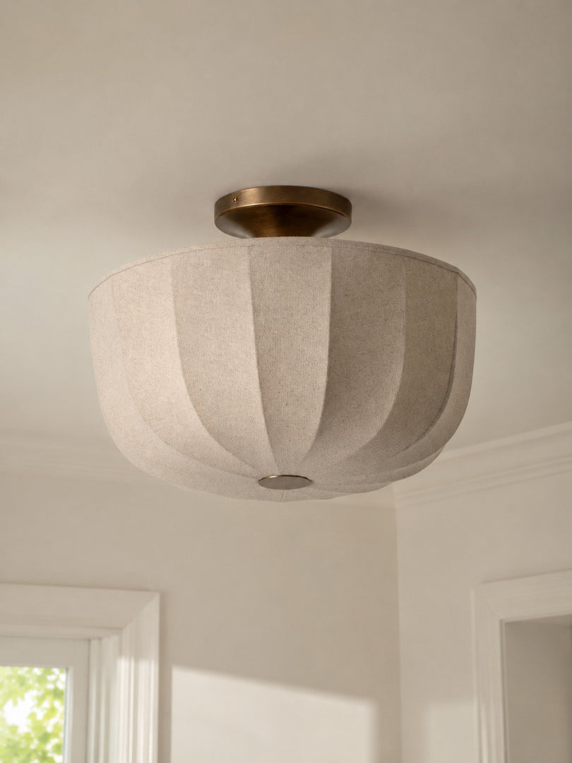 Loomis Satin Leinen Einbau-Pendelleuchte – Deckenleuchte im zeitgenössischen Stil für Wohnzimmer und Eingangsbereiche