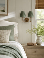Charger l'image dans la visionneuse de galerie, Applique murale en tissu Luvora avec abat-jour tambour - Applique plissée classique