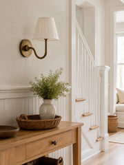 Luvora Fabric Shade Wall Sconce with Drum Shade - Classic Pleated Sconce Light