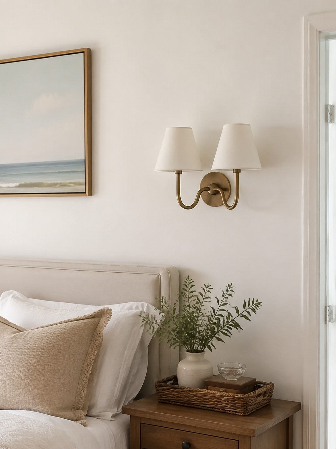 Aplique de pared Luvora con pantalla de tela y pantalla de tambor - Aplique plisado clásico