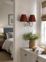Charger l'image dans la visionneuse de galerie, Applique murale en tissu Luvora avec abat-jour tambour - Applique plissée classique