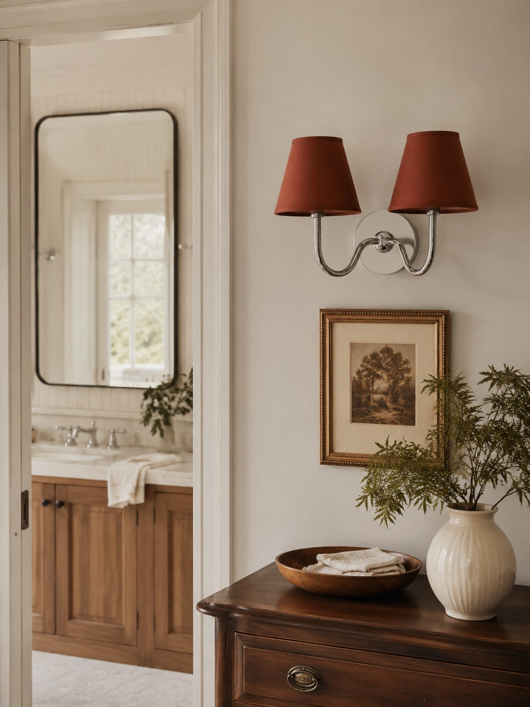 Aplique de pared Luvora con pantalla de tela y pantalla de tambor - Aplique plisado clásico