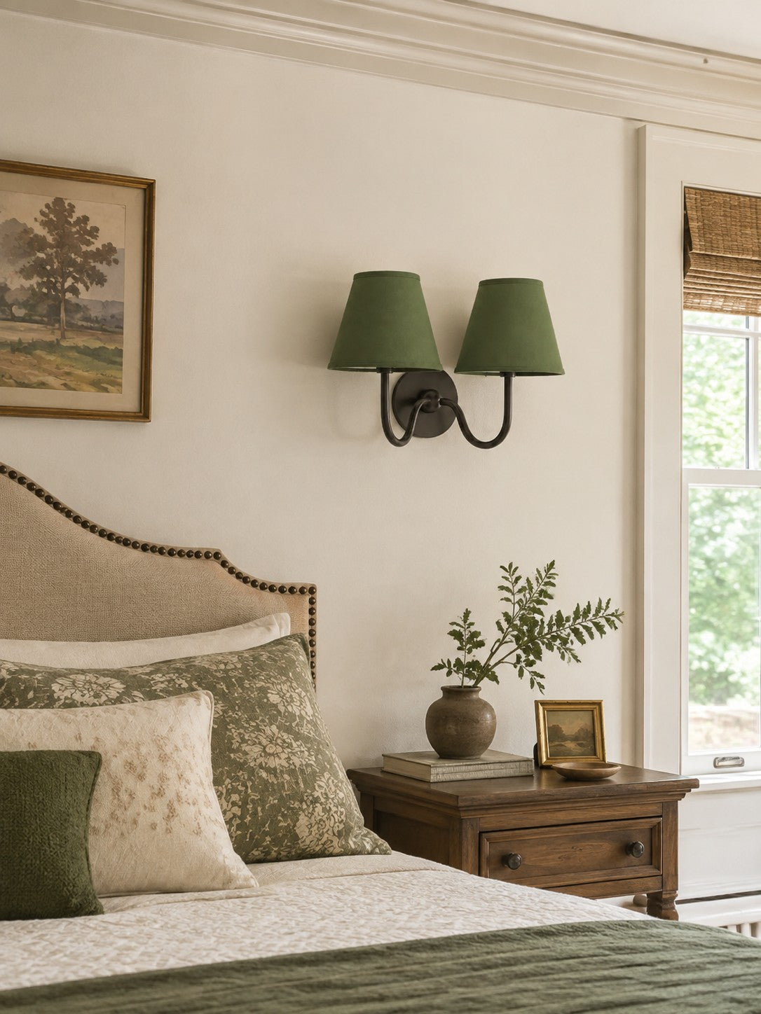 Aplique de pared Luvora con pantalla de tela y pantalla de tambor - Aplique plisado clásico