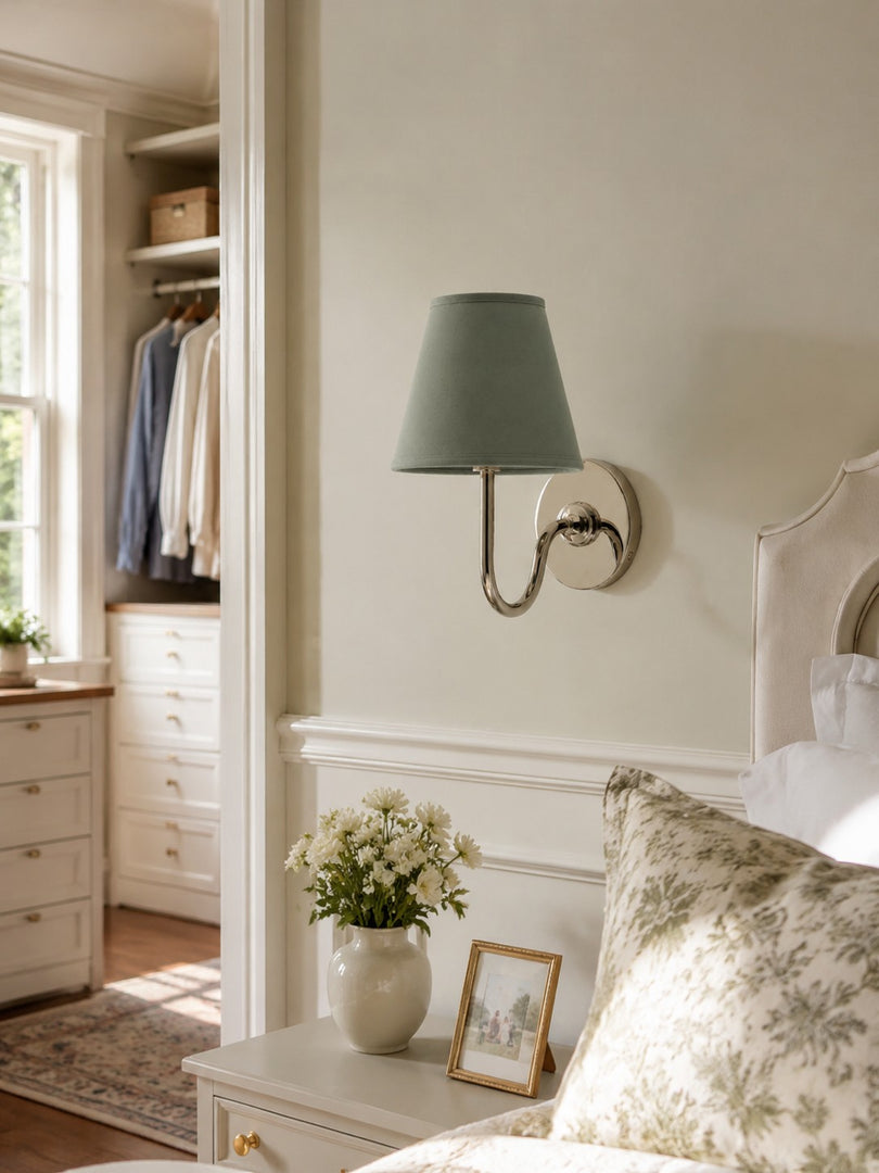 Applique murale en tissu Luvora avec abat-jour tambour - Applique plissée classique