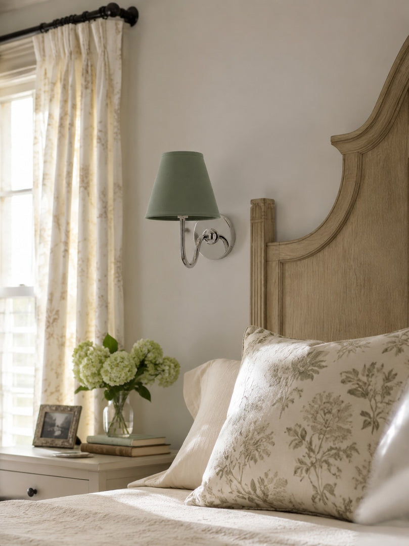 Applique murale en tissu Luvora avec abat-jour tambour - Applique plissée classique