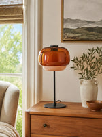 Charger l'image dans la visionneuse de galerie, Lampe de table champignon en verre moderne du milieu du siècle Clinco – Lampe de table en verre à double couche pour tables de chevet et buffets