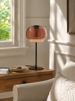 Charger l'image dans la visionneuse de galerie, Lampe de table champignon en verre moderne du milieu du siècle Clinco – Lampe de table en verre à double couche pour tables de chevet et buffets