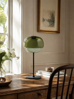 Charger l'image dans la visionneuse de galerie, Lampe de table champignon en verre moderne du milieu du siècle Clinco – Lampe de table en verre à double couche pour tables de chevet et buffets